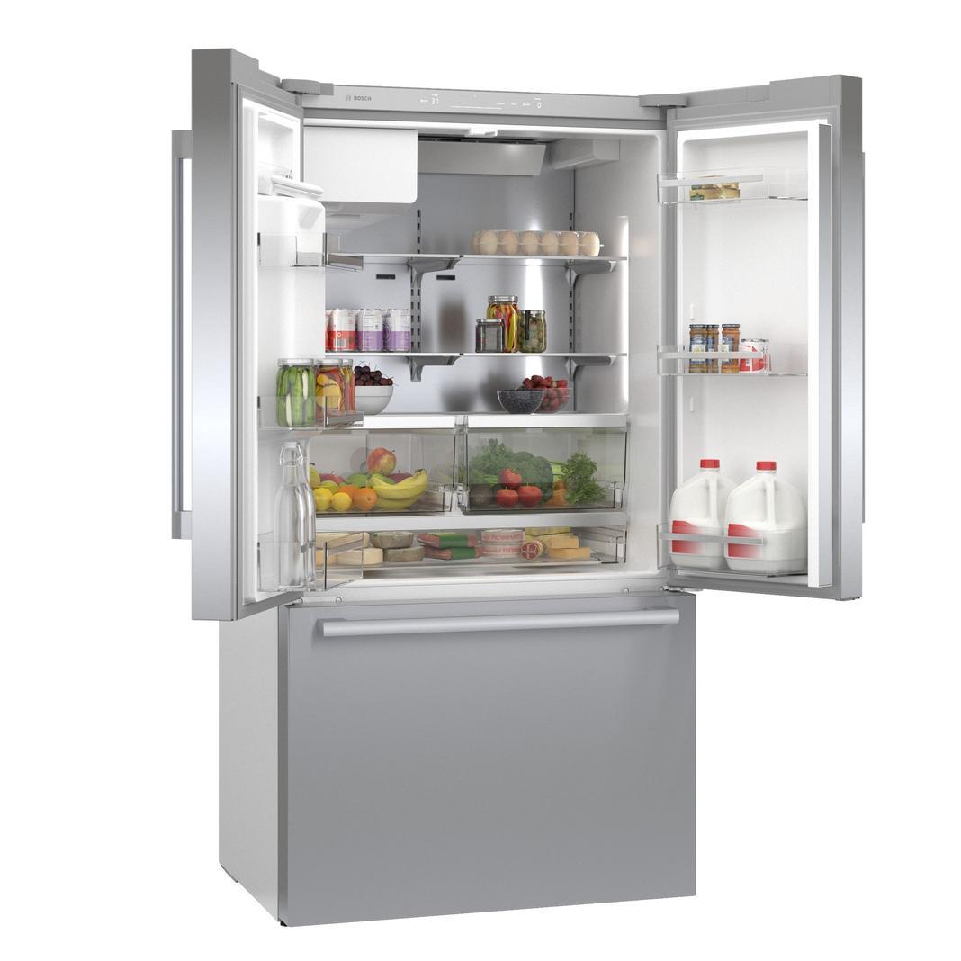 Bosch - 35.625 Inch 21.6 cu. ft French Door Refrigerator in Stainless - B36CD50SNS