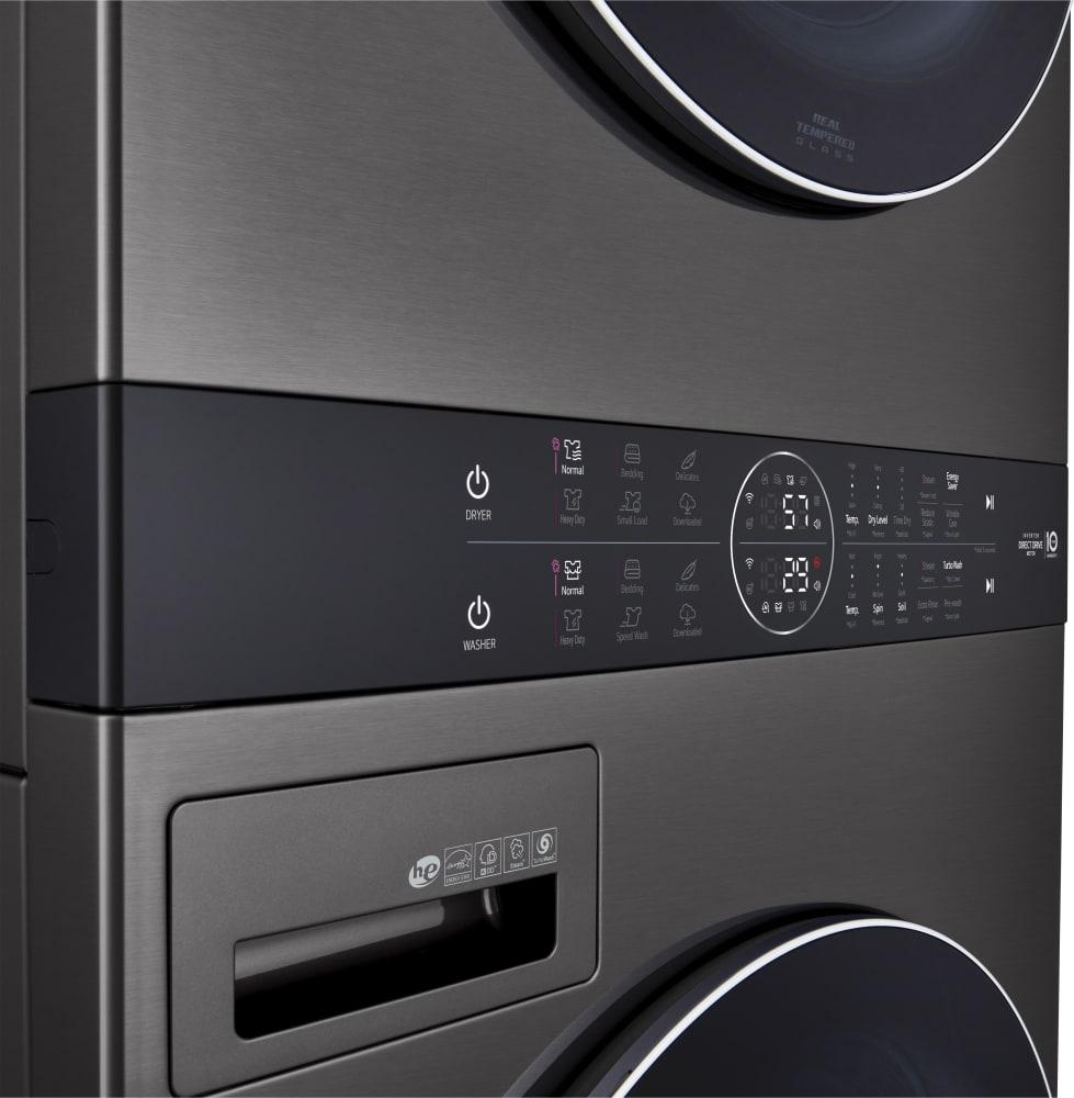 LG - 5.2 cu. ft. Washer and 7.4 cu. ft. Electric Dryer WashTower in Black Stainless - WKEX200HBA