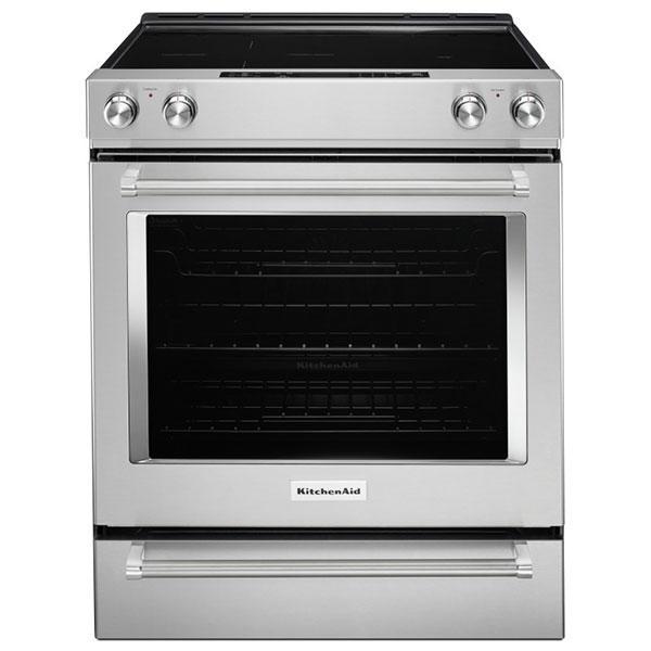KitchenAid - 6.4 cu. ft Electric Range in Stainless - YKSEG700ESS