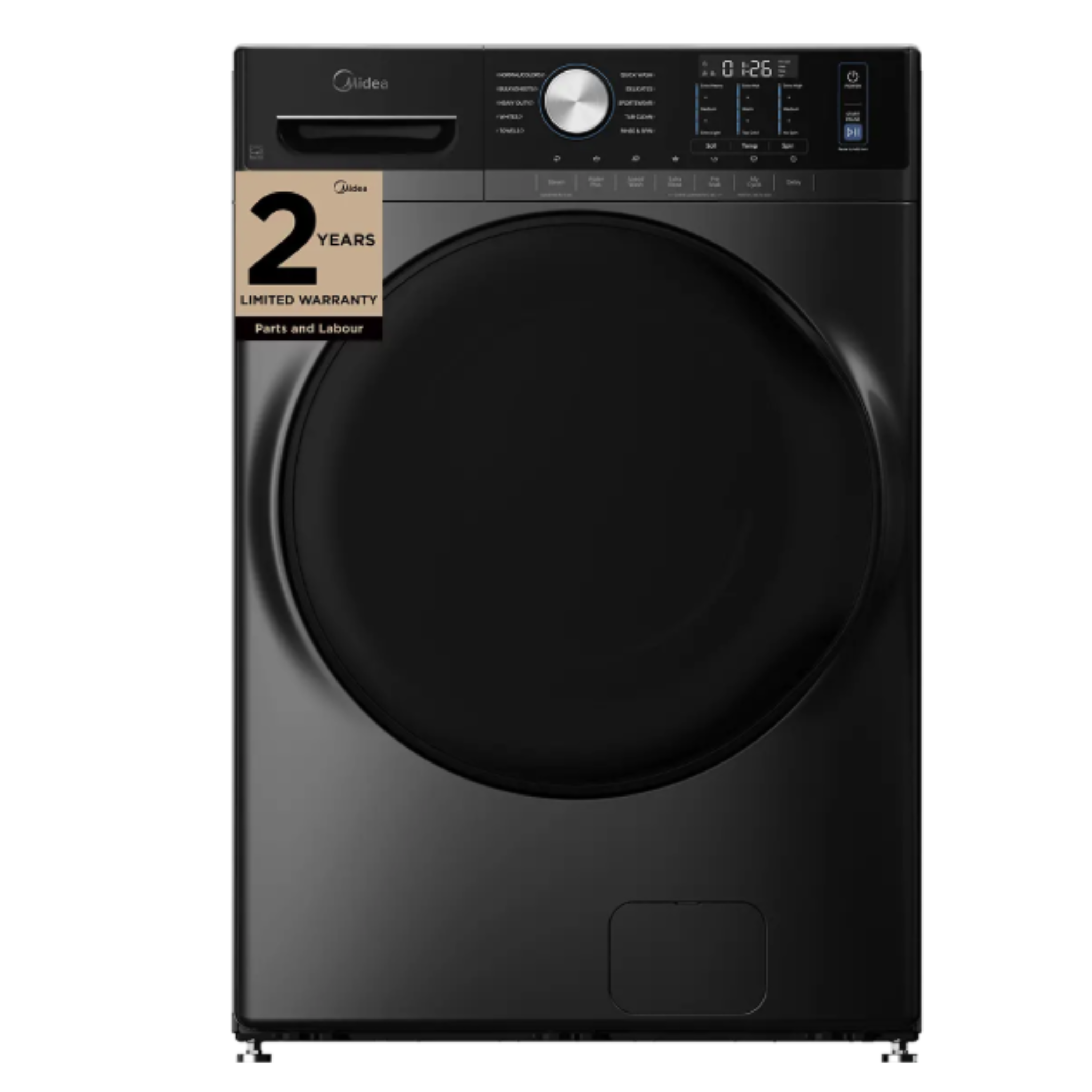 Midea - 5.2 cu. Ft  Front Load with Steam Washer in Grey - MLHW52S7AGG